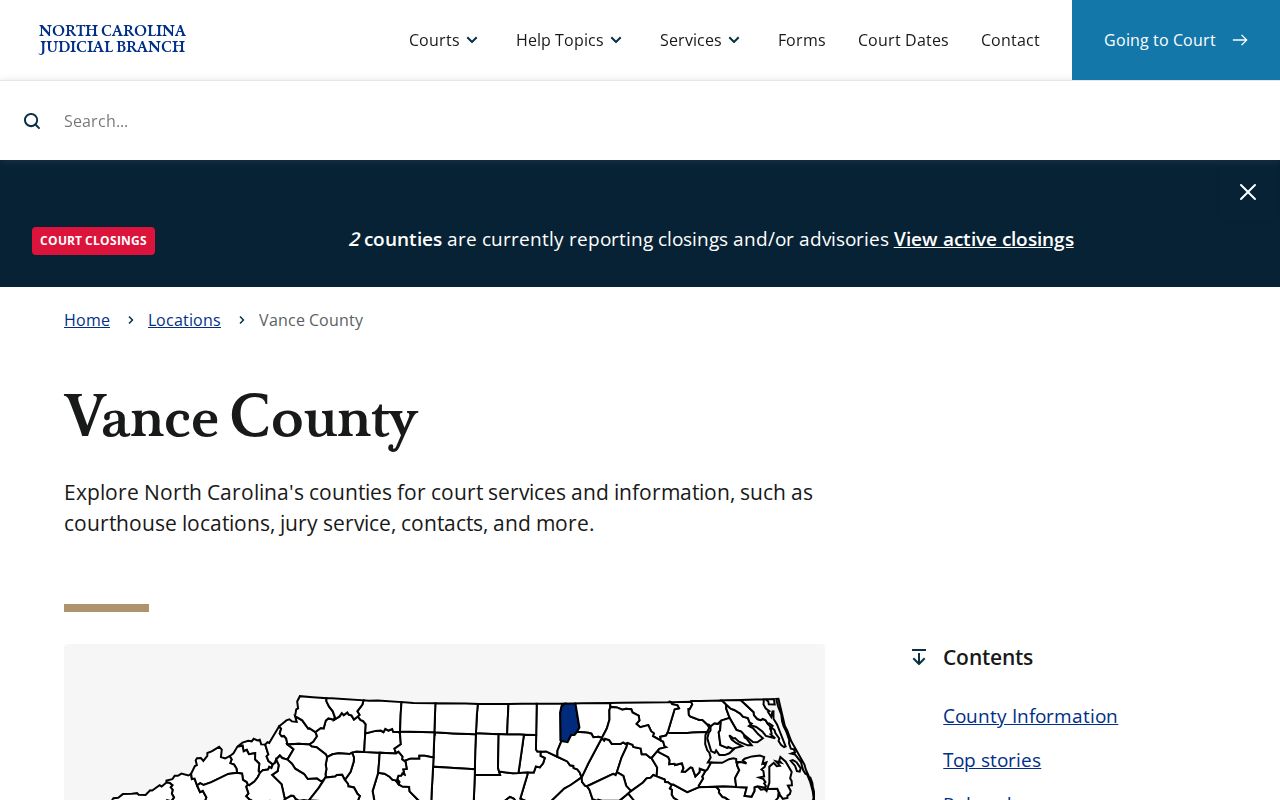 Vance County court route for arrest warrant and case follow-up